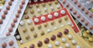 Colorful oral contraceptive pill